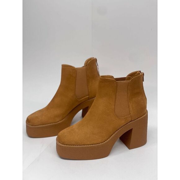 Cool Planet by Steve Madden Women's Lily Platform Booties - Dark Tan 9.5M - Picture 1 of 8